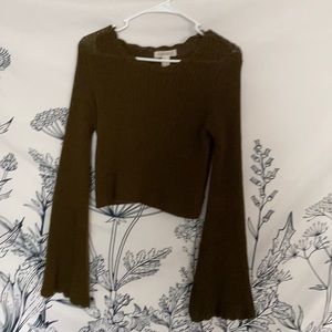 Brownish green fall cropped sweater